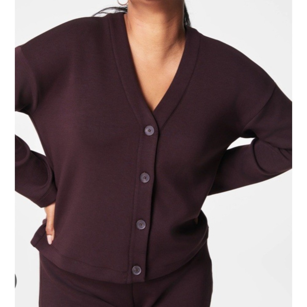 Spanx Air Essentials Cardigan Size Small Petite Brown